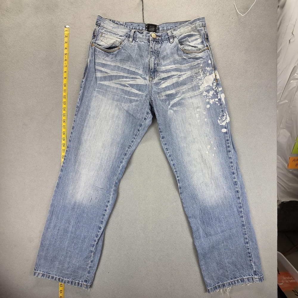 Miskeen Originals Jeans Mens Wide Leg Baggy Skater‎ Hip Hop Y2K Punk Fits 34x32